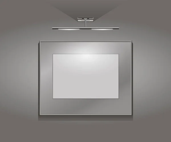 En tom aluminiumram på väggen — Stock vektor