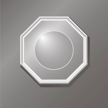 Duvardaki boş, sekizgen çerçeve