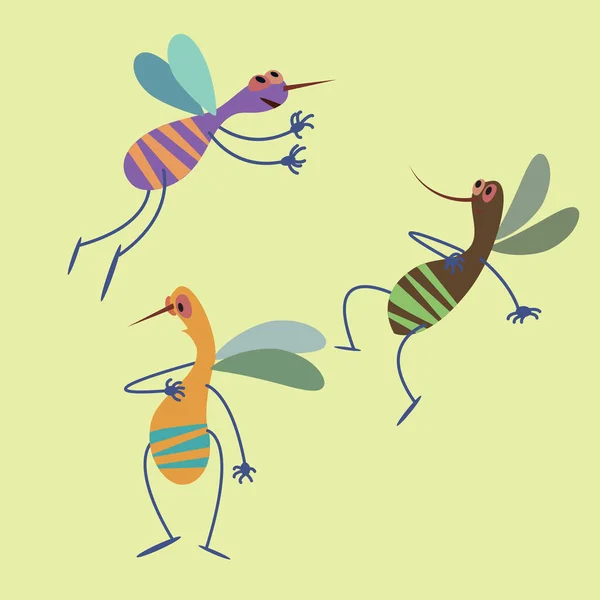 Mosquito, coleta de insetos ilustração vetorial de um estilo plano . —  Vetores de Stock