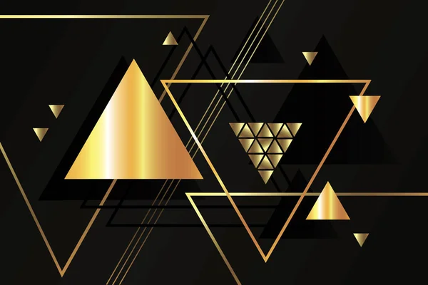 Vetor de fundo geométrico dourado abstrato com triângulos. —  Vetores de Stock