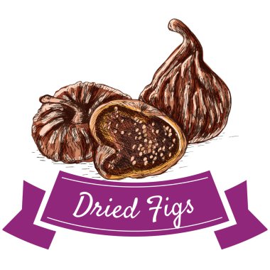 Kuru incir renkli resimde.