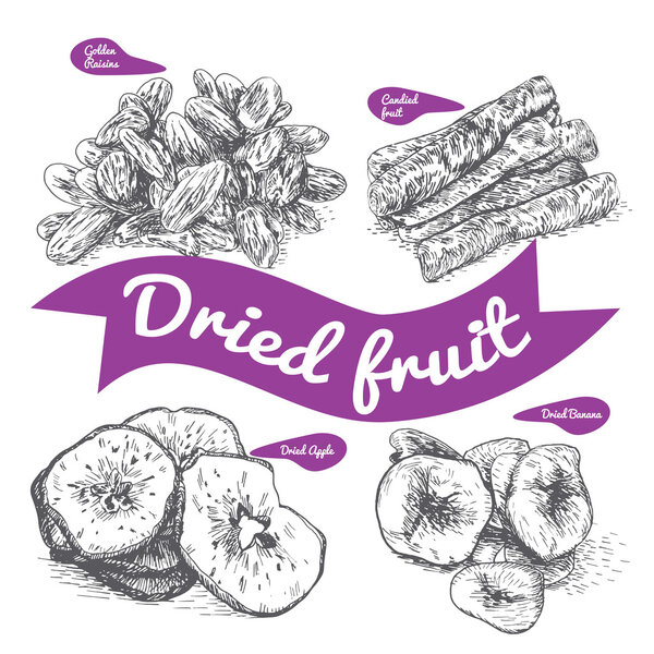 Dried fruit illustration.