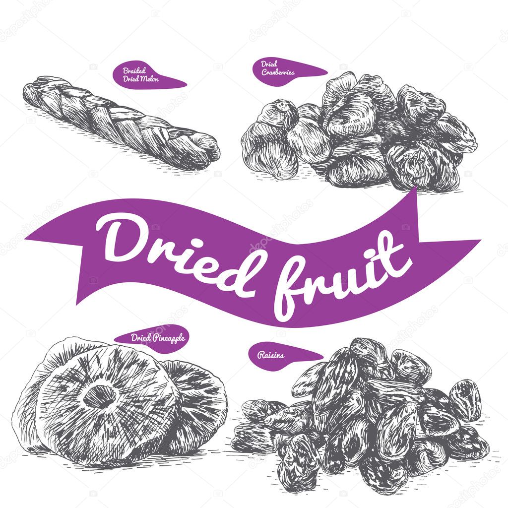 Dried fruit illustration.