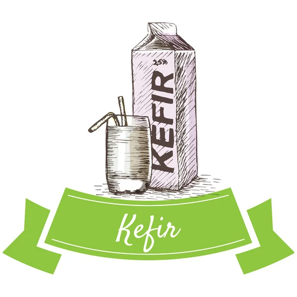 Kefir ilustração colorida . — Vetor de Stock