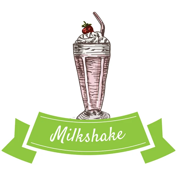 Milkshake ilustração colorida . — Vetor de Stock
