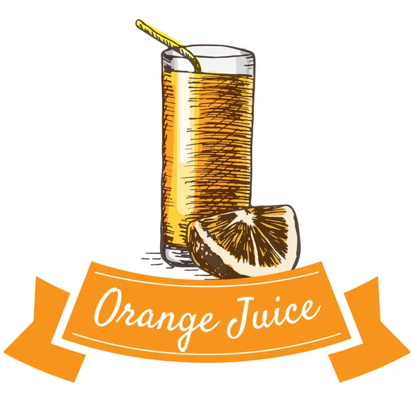 Suco de laranja ilustração colorida . —  Vetores de Stock