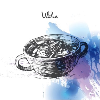 Ukha suluboya efekti illüstrasyon.