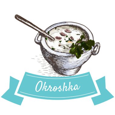 Okroshka renkli resimde.