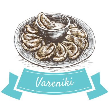 Vareniki renkli resimde.