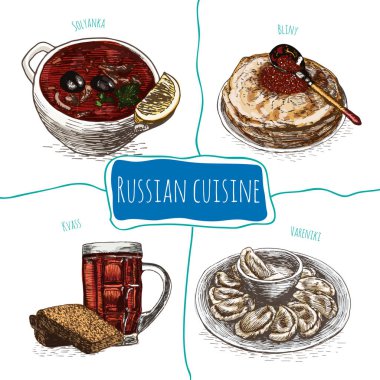 Rusya renkli resimde menü.