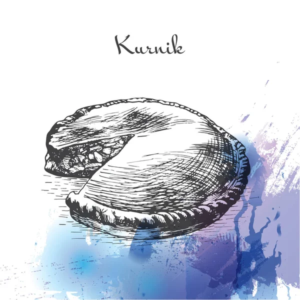 Illustration effet aquarelle Kurnik . — Image vectorielle