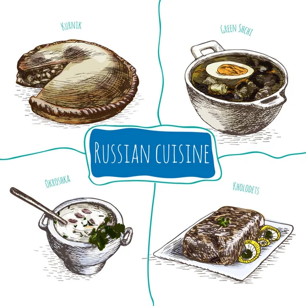 Menu de la Russie illustration colorée . — Image vectorielle