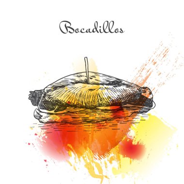 Bocadillos renkli suluboya efekti illüstrasyon.