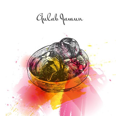 Kemalpaşa tatlısı suluboya efekti illüstrasyon.