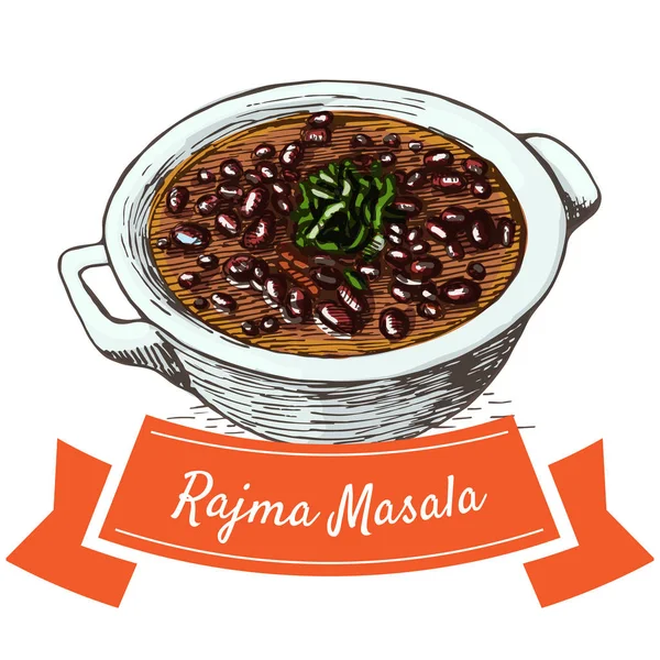 Rajma Masala barevné ilustrace. — Stockový vektor