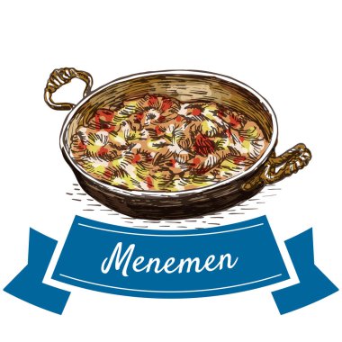 Menemen colorful illustration. clipart