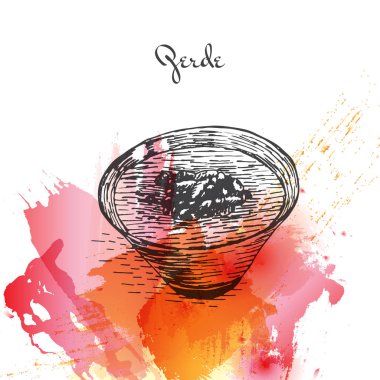 Zerde suluboya efekti illüstrasyon.