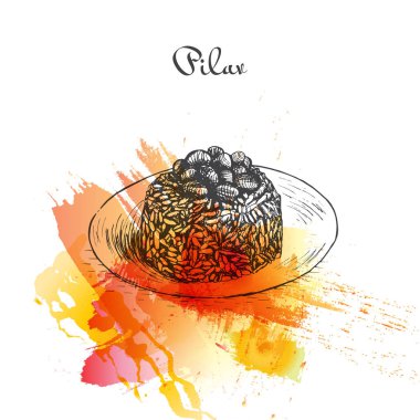 Pilav suluboya efekti illüstrasyon.