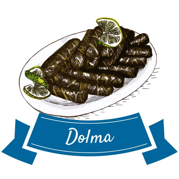 Dolma renkli resimde. — Stok Vektör