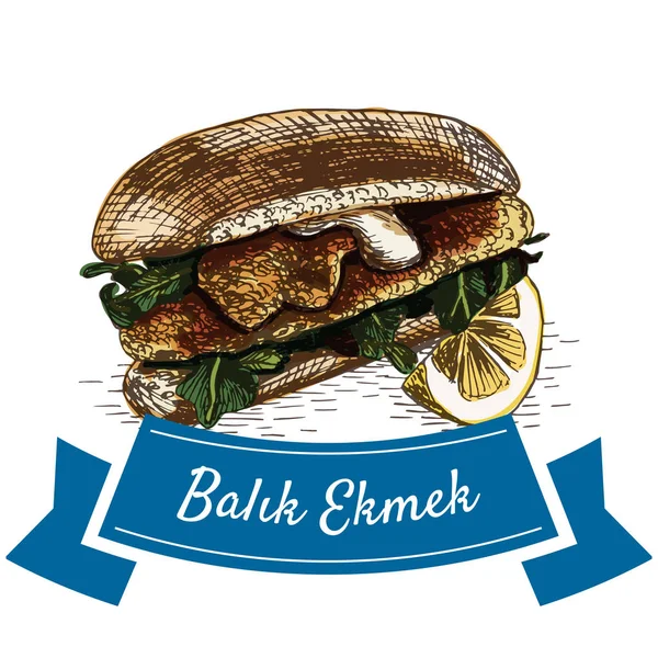 Balik Ekmek färgglada illustration. — Stock vektor