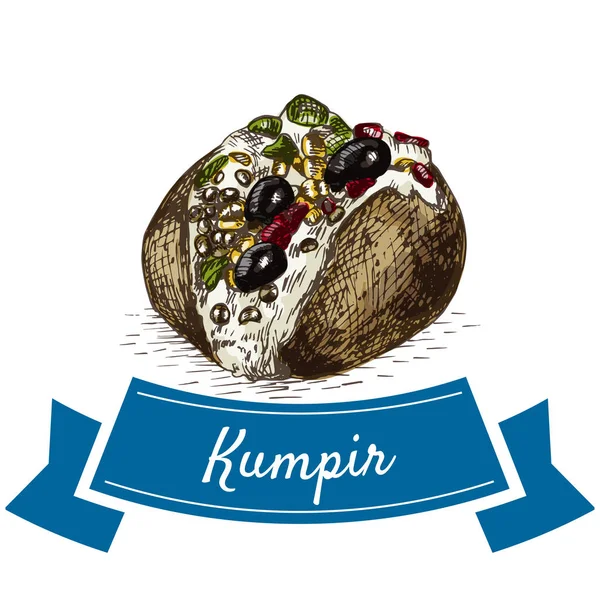 Kumpir 色彩丰富的插画. — 图库矢量图片