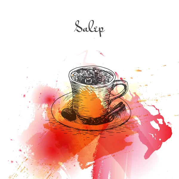 Salep efecto acuarela ilustración . — Vector de stock