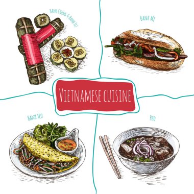 Vietnamca menü renkli resimde.