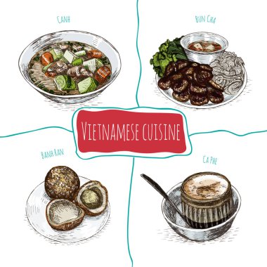 Vietnamca menü renkli resimde.