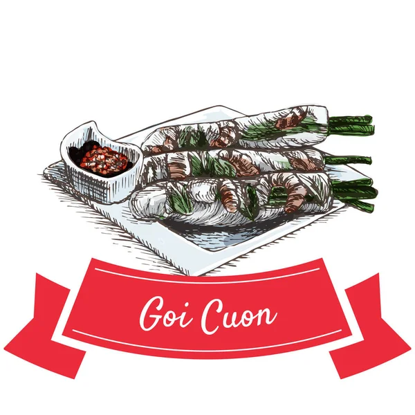 Goi Cuon ilustración colorida . — Vector de stock