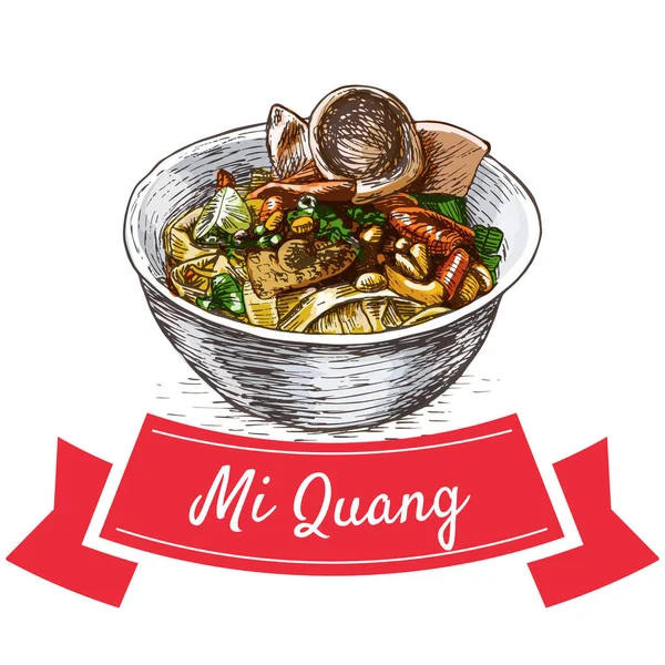 Mi Quang ilustracja kolorowy. — Wektor stockowy