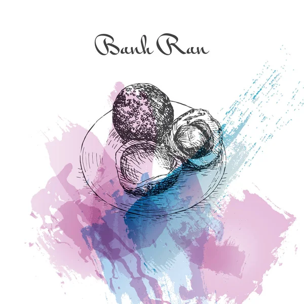 Illustration effet aquarelle Banh Ran . — Image vectorielle