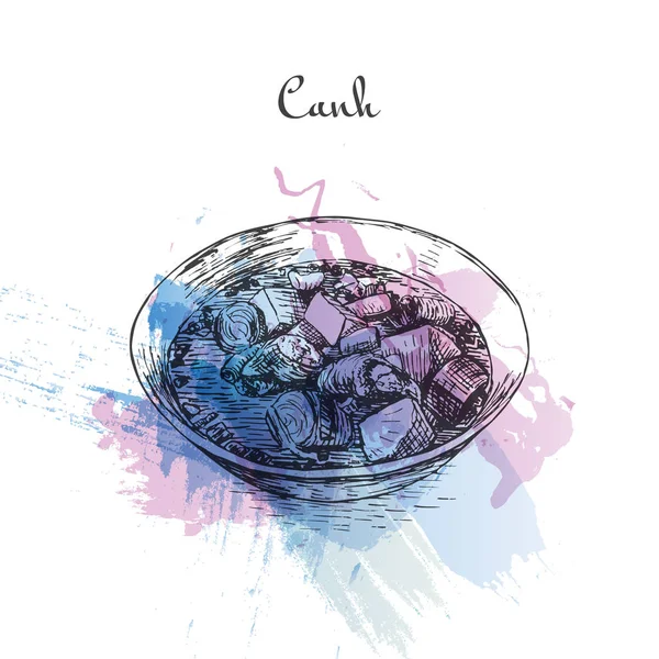 Canh Aquarell-Effekt-Illustration. — Stockvektor
