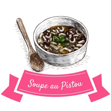 Soupe au Pistou colorful illustration.