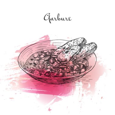 Garbure suluboya efekti illüstrasyon.