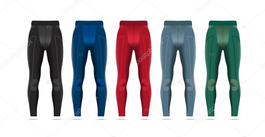 Vector illustration of fitness leggings for men.