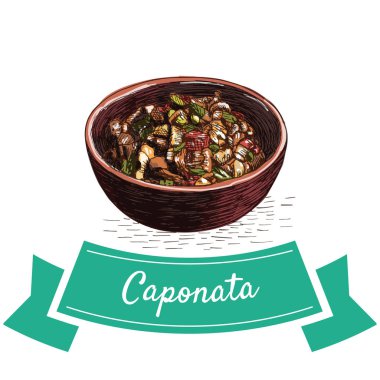 Caponata renkli resimde.