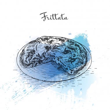 Frittata suluboya efekti illüstrasyon.