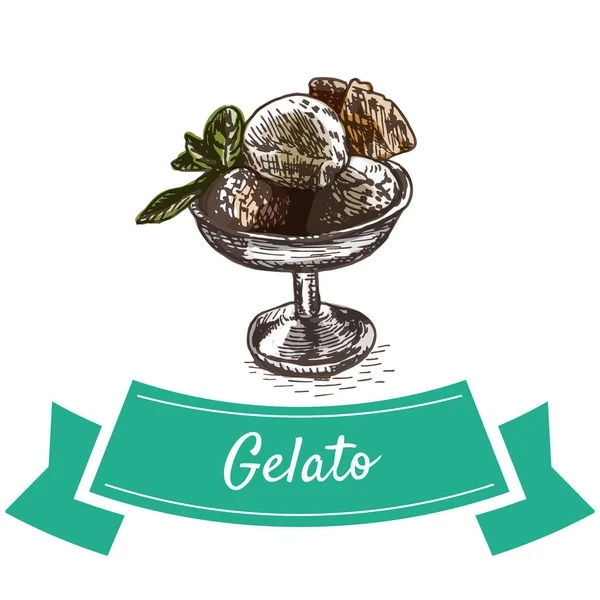 Gelato illustrazione colorata . — Vettoriale Stock