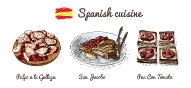 Spanish menu colorful illustration. clipart