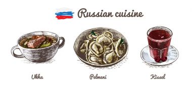 Rus menü renkli resimde.