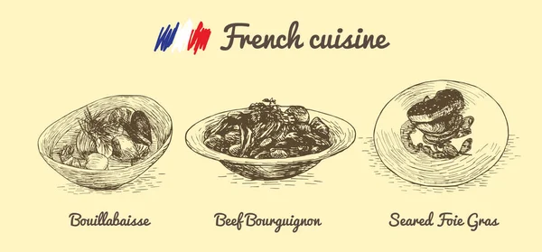 French menu monochrome illustration. — Stock Illustration French menu monochrome illustration. Royalty Free Stock Vectors