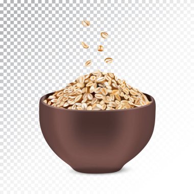 Yulaf ezmesi ve müsli vektör gerçekçi çizim.