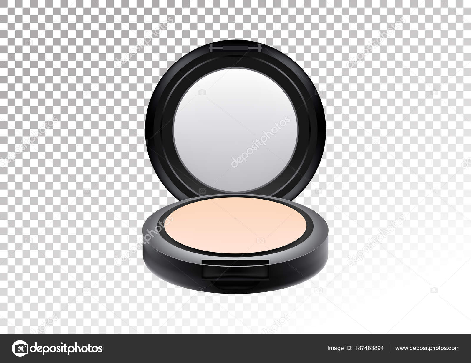 Download Cosmetic Realistic Plastic Black Compact Mineral Powder Cosmetic Beauty Make Up Product Package Template Vector Illustration Realistic Mockup Of Plastic Container Isolated On Transparent Background Vector Image By C Wowanneta Vector Stock