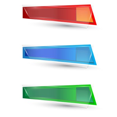 vektör parlak şeffaf afiş ayarla 