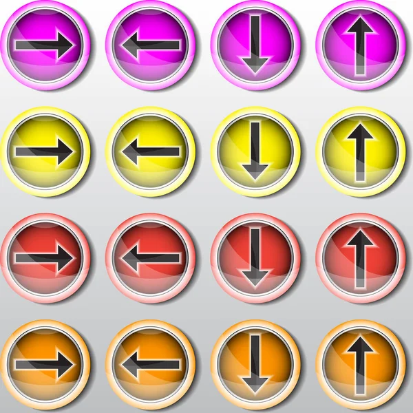 Botones con símbolo de flecha — Vector de stock