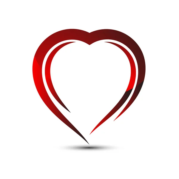 Icon red heart for Saint Valentine's Day — Stock Vector