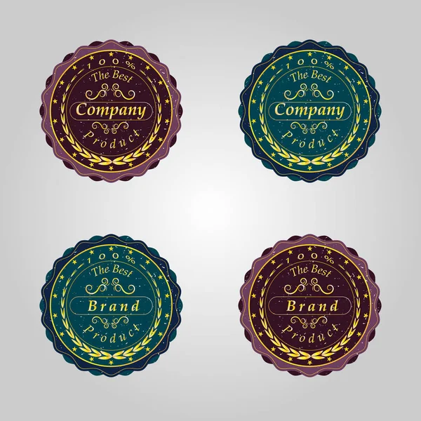 Zestaw retro badges.Company,the najlepszy produkt — Wektor stockowy