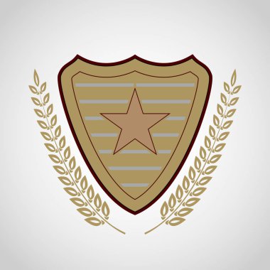 Yıldız sembolü ile vektör kalkan