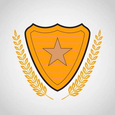 Yıldız sembolü ile vektör kalkan