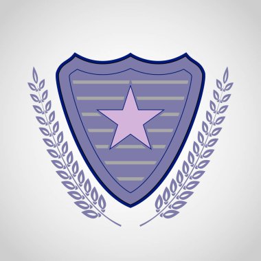 Yıldız sembolü ile vektör kalkan